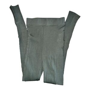 Naked Wardrobe Olive Ribbed High Waist Leggings XS Made in USA NWOT